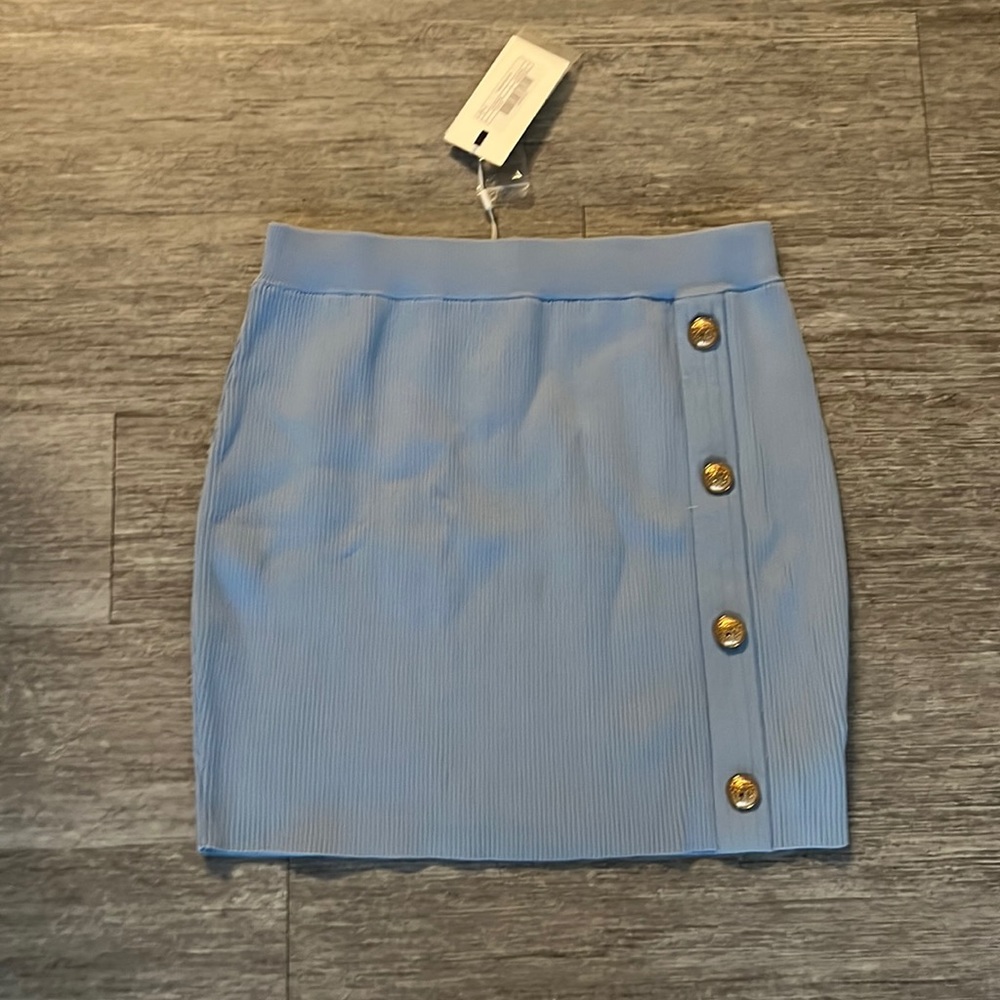 Ribbed mini skirt